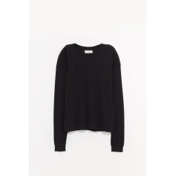 MFPEN BLACK LACE STRIPE RELAXED LS T SHIRT